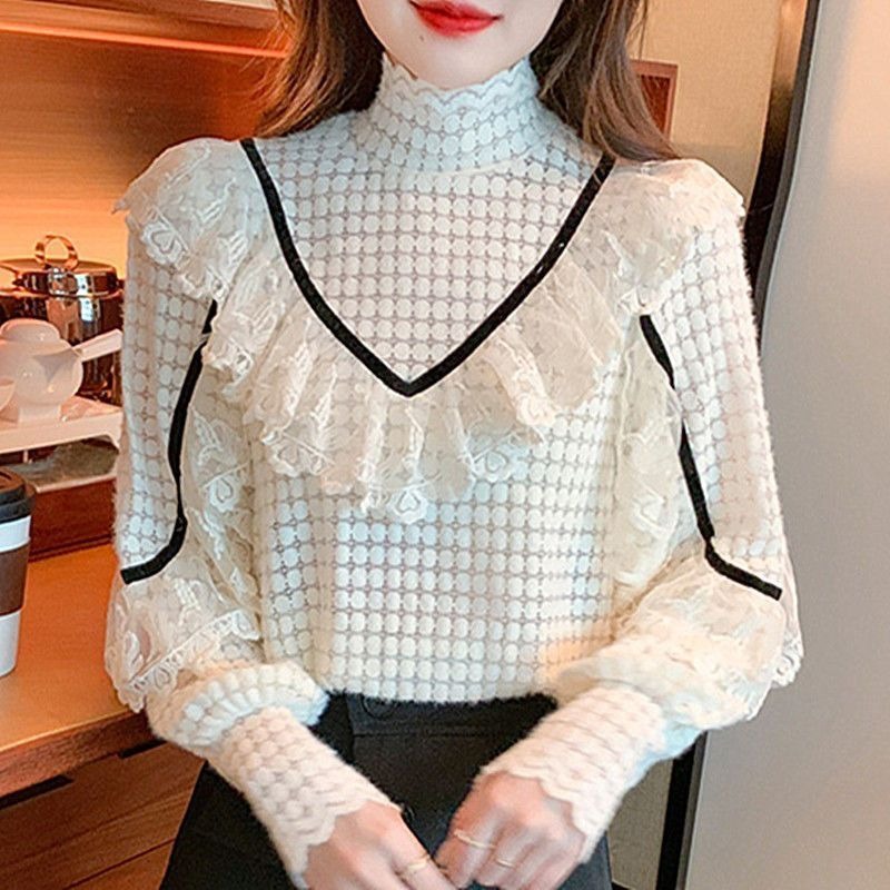S&S Watches & Jewelry Ho Chi Minh - Fleece Lined High Neck Ruffle Blouse