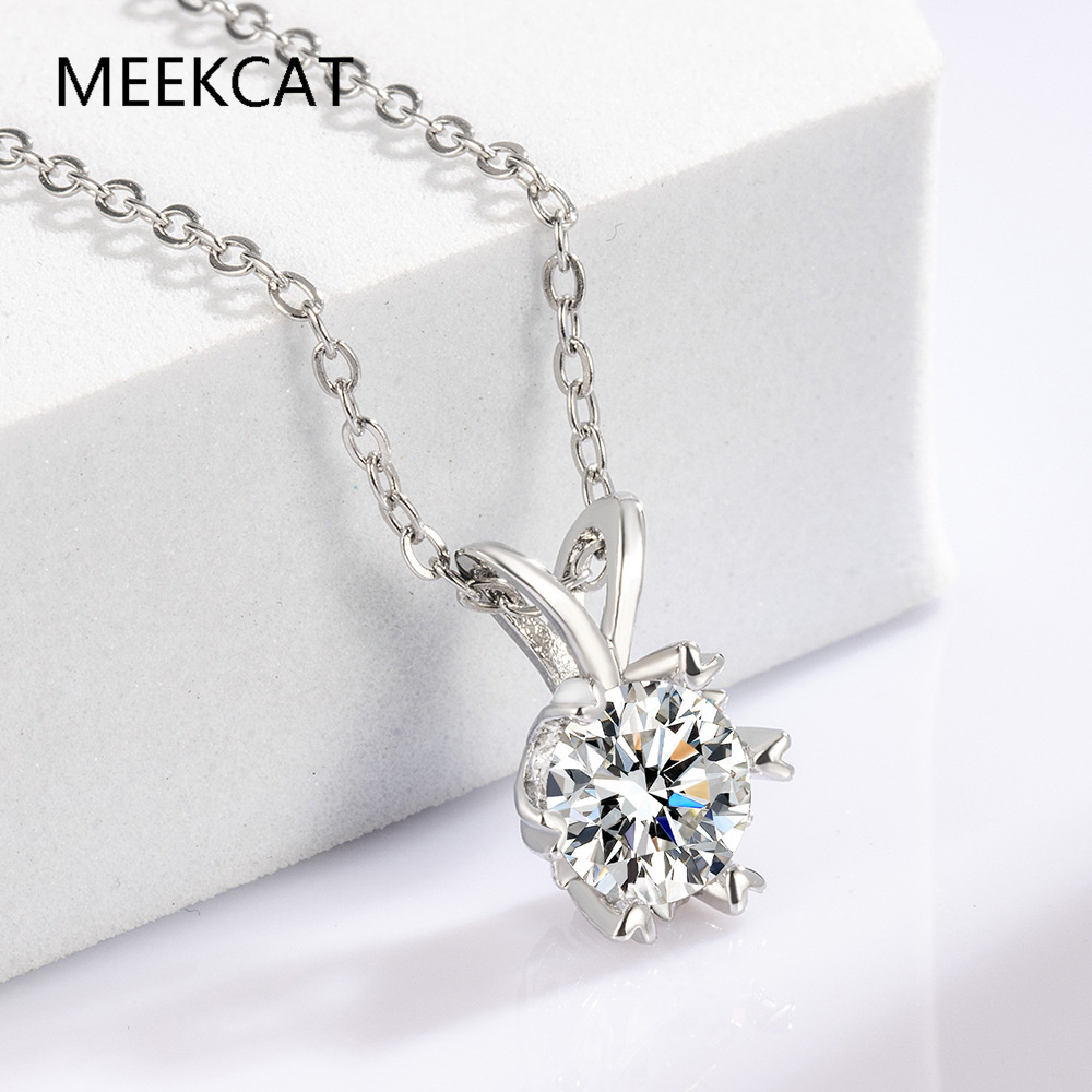 Crystal Choker Necklace - Moissanite Halo Necklace for Women, 1
