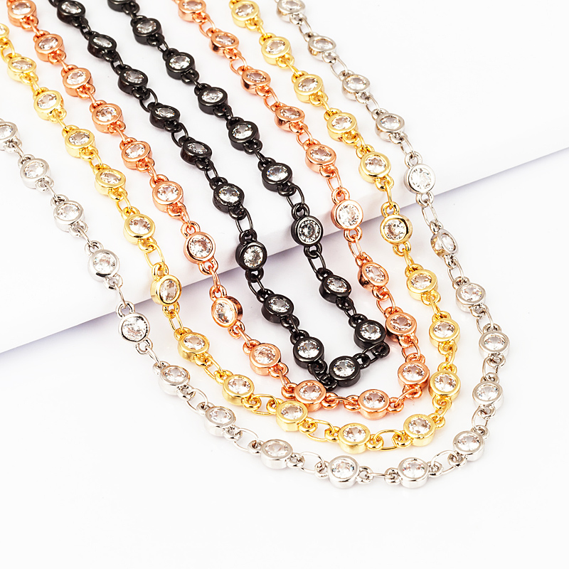 Sturdy half finished CZ chain  – Rose Gold Bracelet recenzja i cena