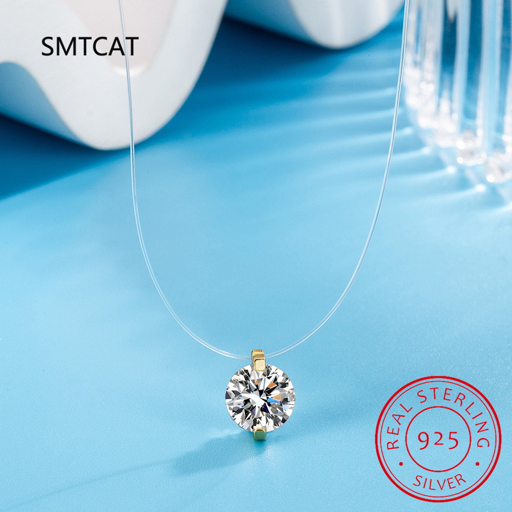 0.5-2CT D Color Moissanite Nec – Crystal Choker Necklace recenzja i cena