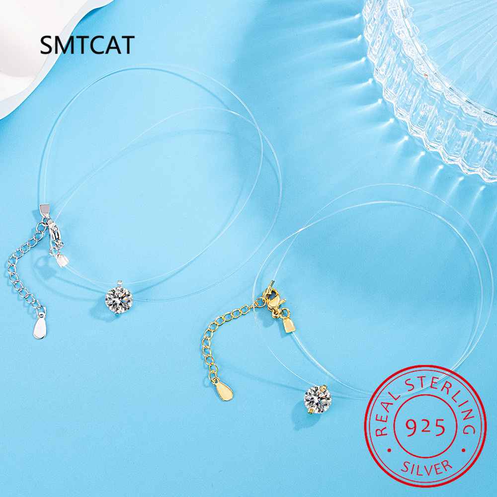 0.5-2CT D Color Moissanite Nec – Crystal Choker Necklace recenzja i cena