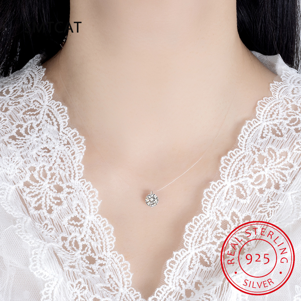 0.5-2CT D Color Moissanite Nec – Crystal Choker Necklace recenzja i cena