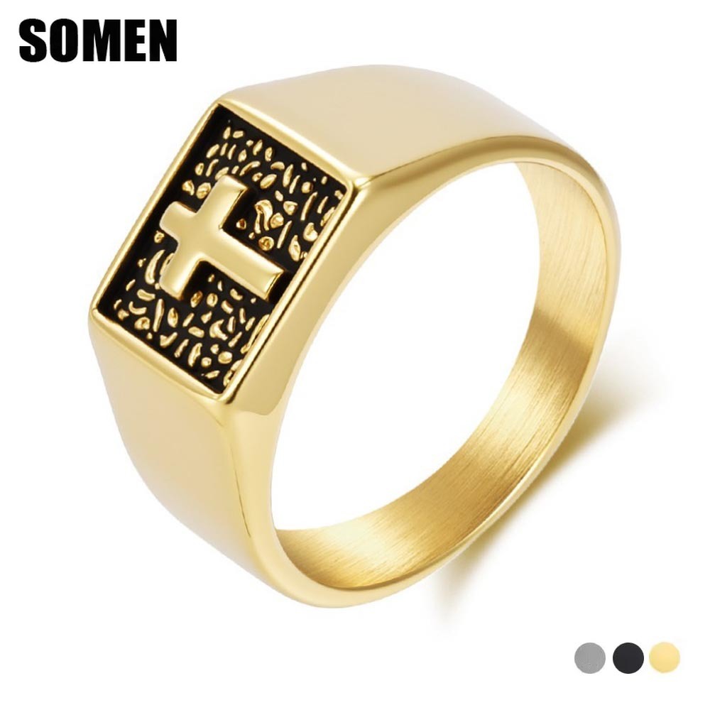 Somen Vintage Stainless Steel  – Mens Signet Ring recenzja i cena