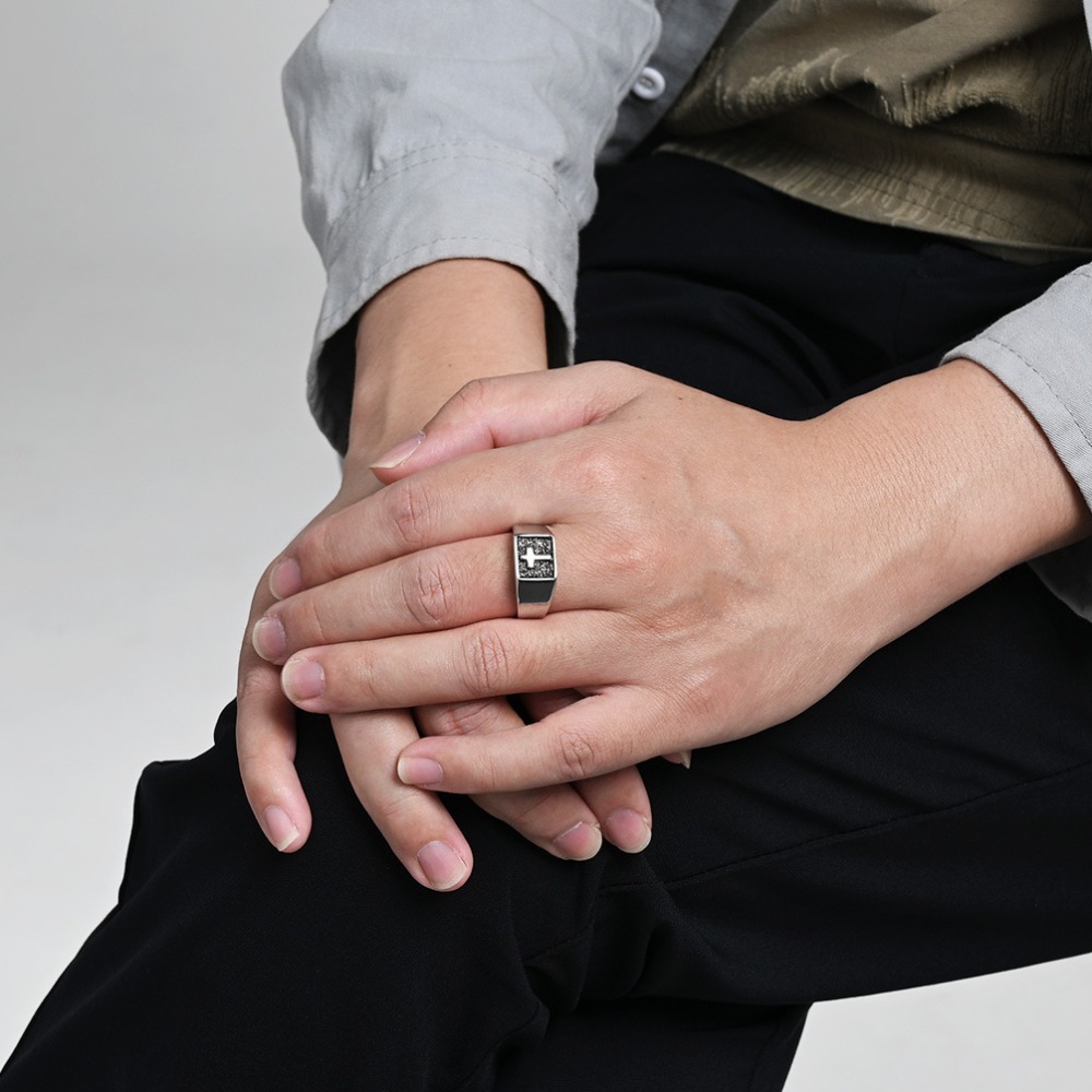 Somen Vintage Stainless Steel  – Mens Signet Ring recenzja i cena