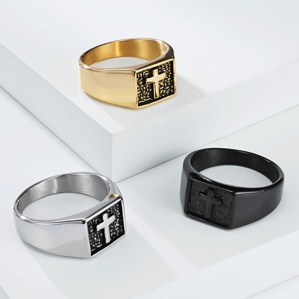 Somen Vintage Stainless Steel  – Mens Signet Ring recenzja i cena