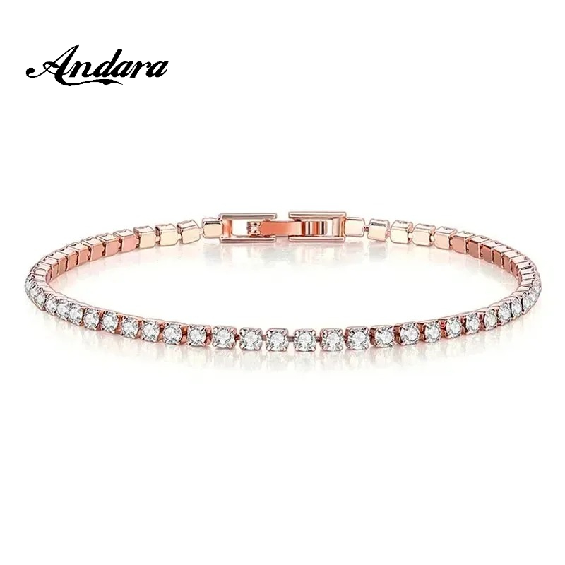 925 Sterling Silver Rose Gold  – Tennis Bracelet Cubic recenzja i cena