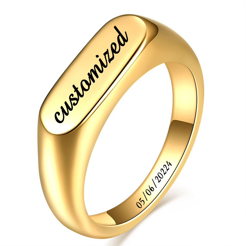 Customizable Stainless Steel S – Mens Signet Ring recenzja i cena