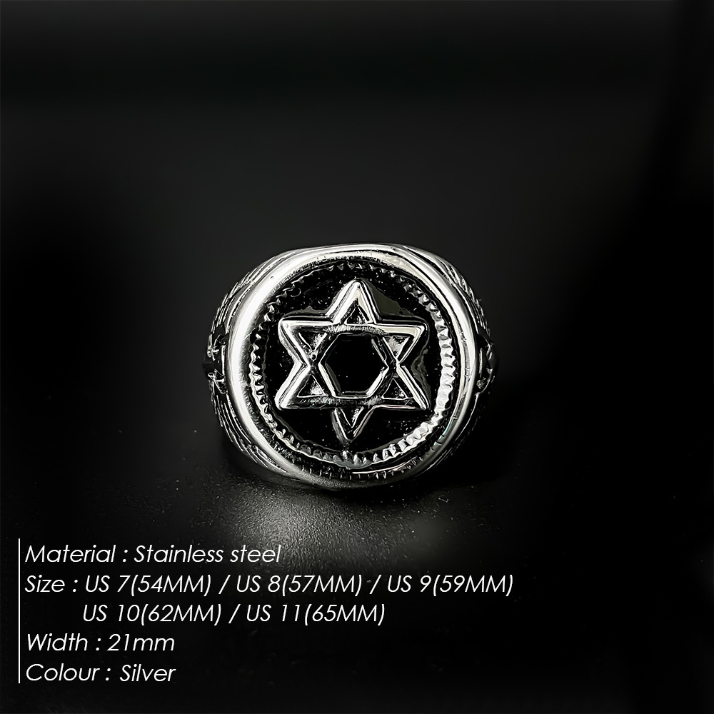 Vintage Star of David Ring for – Mens Signet Ring recenzja i cena