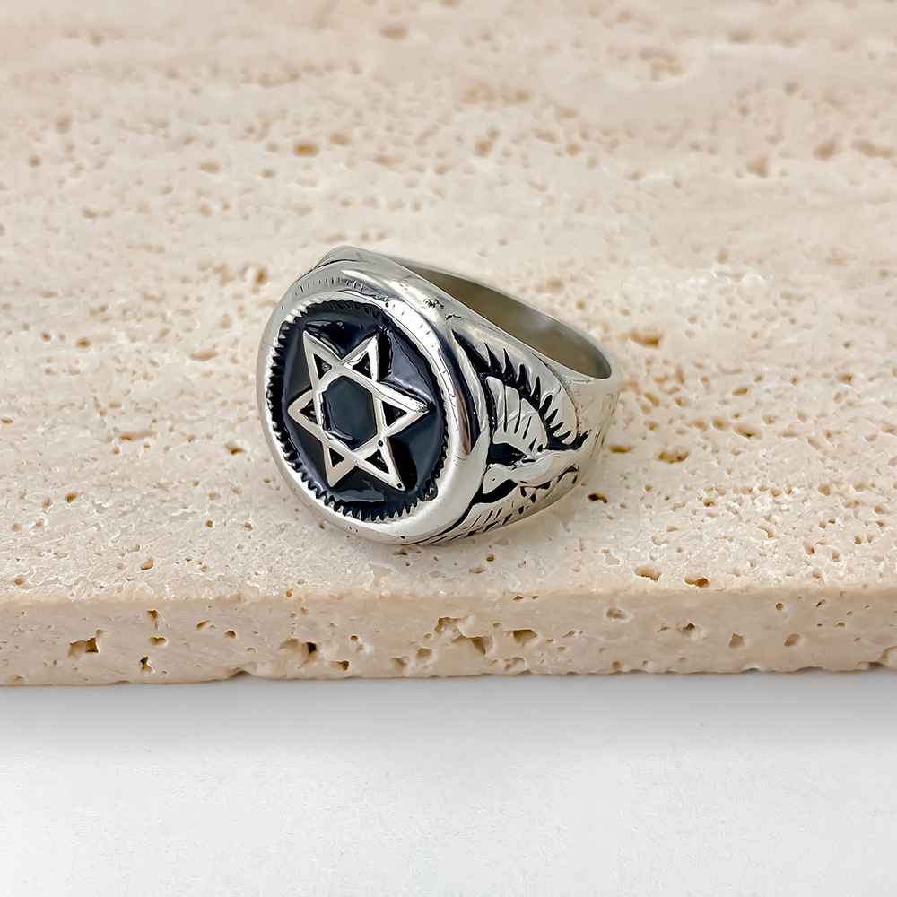 Vintage Star of David Ring for – Mens Signet Ring recenzja i cena