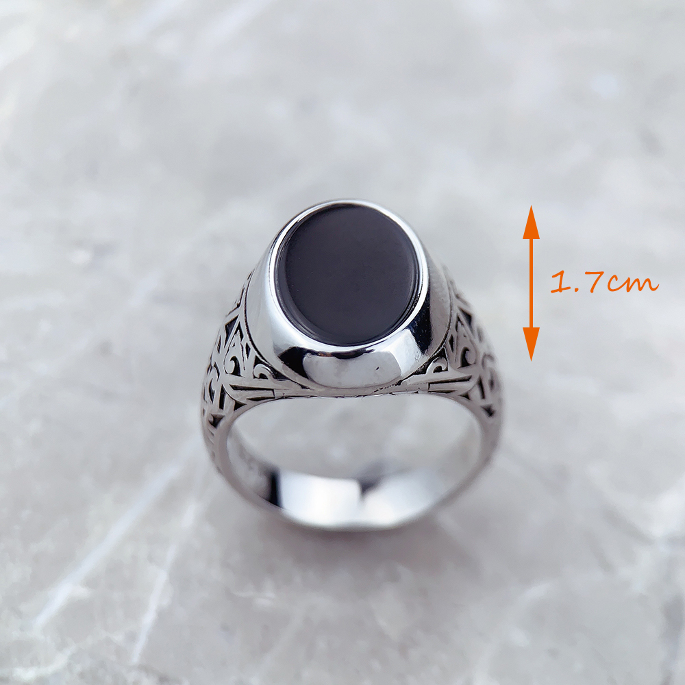Black Oval Signet Ring Europe  – Mens Signet Ring recenzja i cena