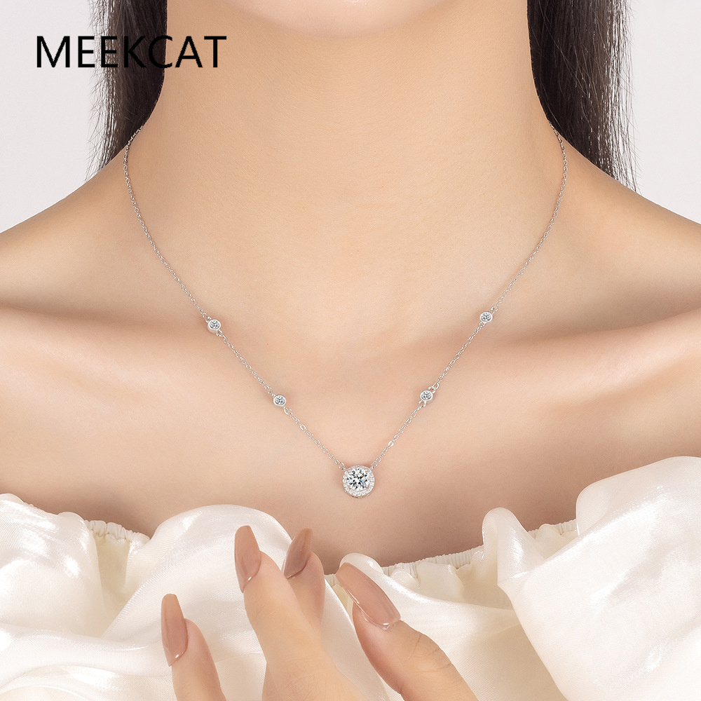 1/2/3CT Moissanite Necklaces f – Crystal Choker Necklace recenzja i cena