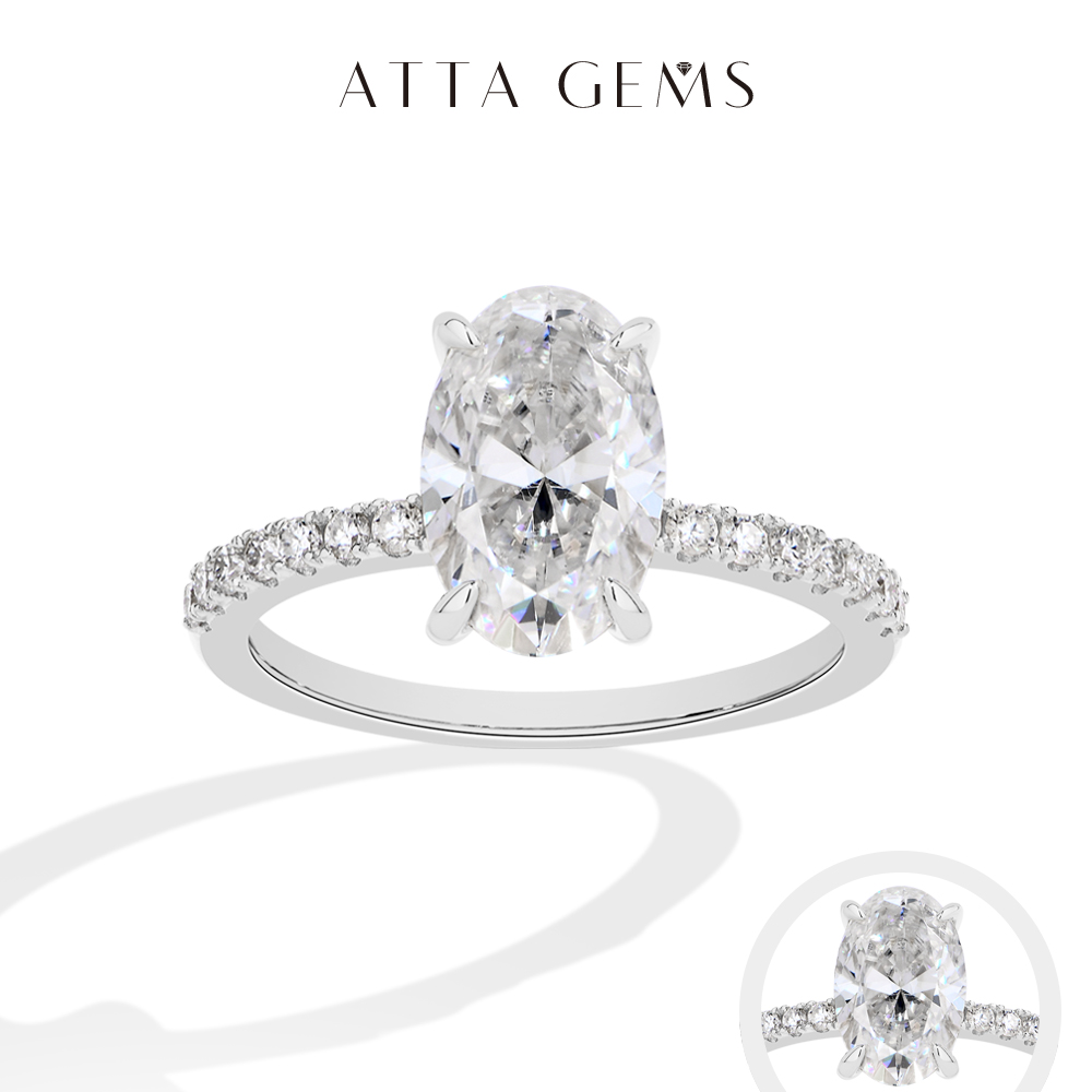 ATTAGEMS Oval Cut 3.0CT Moissa – Moissanite Ring recenzja i cena