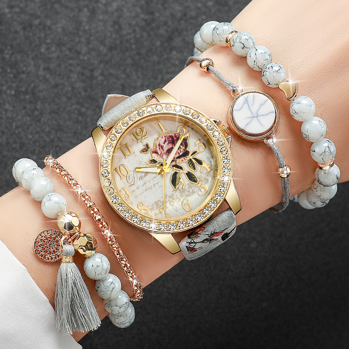 5PCS Fashion Flower Printed Wo – Jewelry Making Watches recenzja i cena