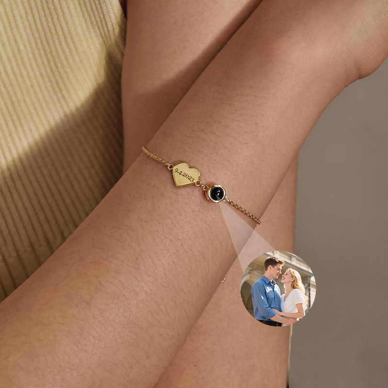 Custom Name Bracelet with Phot – Rose Gold Bracelet recenzja i cena