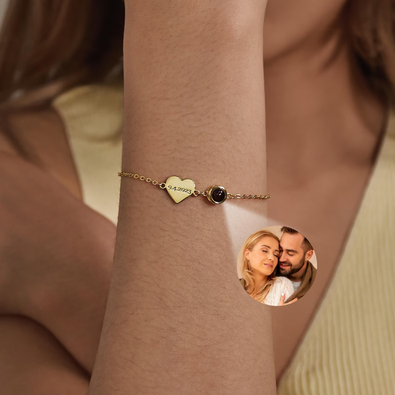 Custom Name Bracelet with Phot – Rose Gold Bracelet recenzja i cena