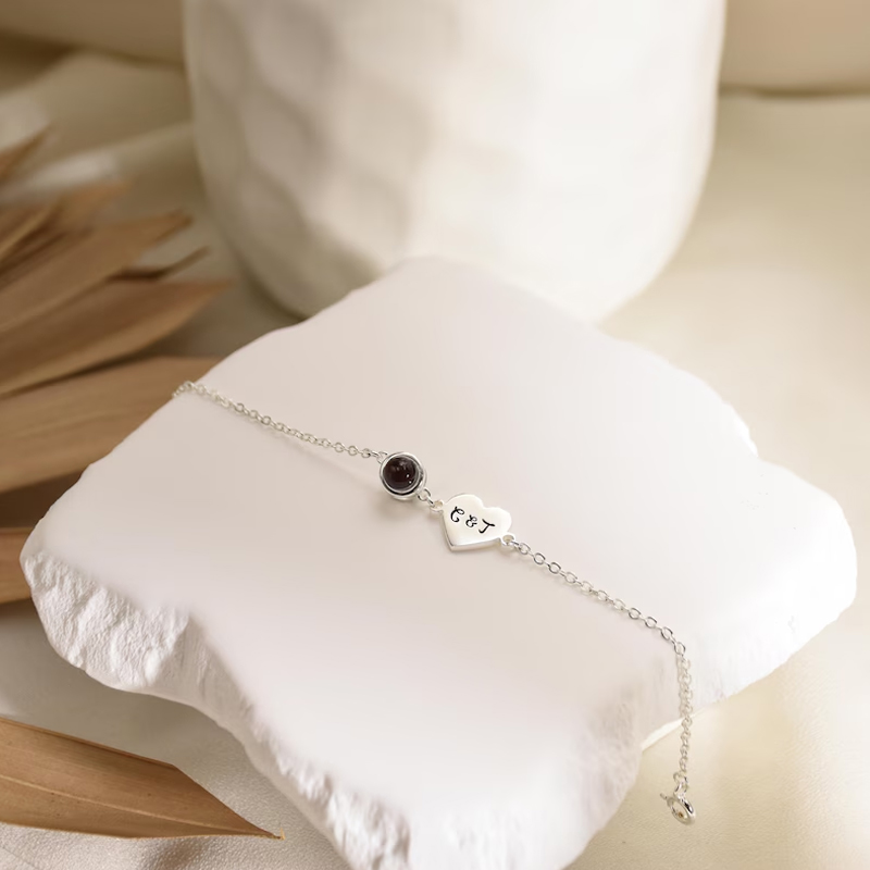 Custom Name Bracelet with Phot – Rose Gold Bracelet recenzja i cena