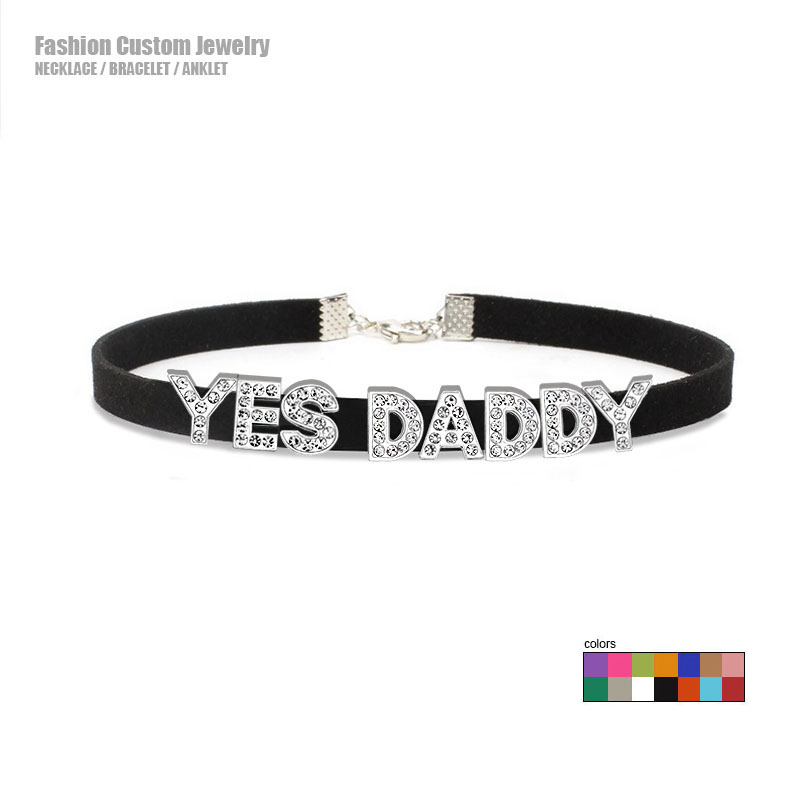 Sexy Rhinestone Letters YES DA – Crystal Choker Necklace recenzja i cena