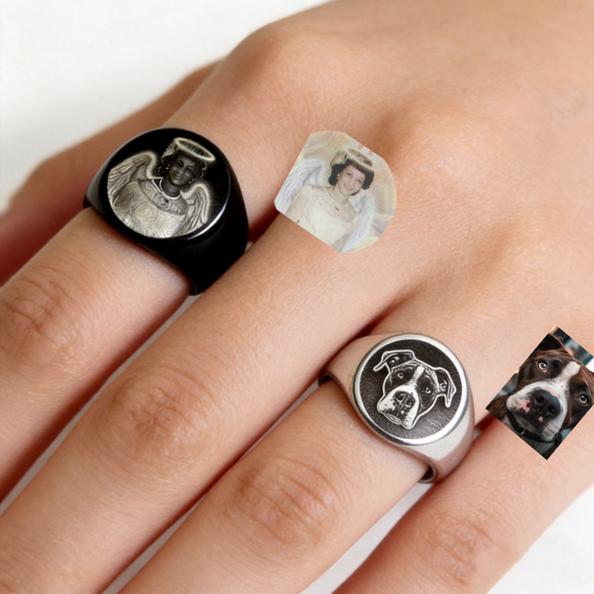 Custom Engrave Photo Signet Ri – Mens Signet Ring recenzja i cena