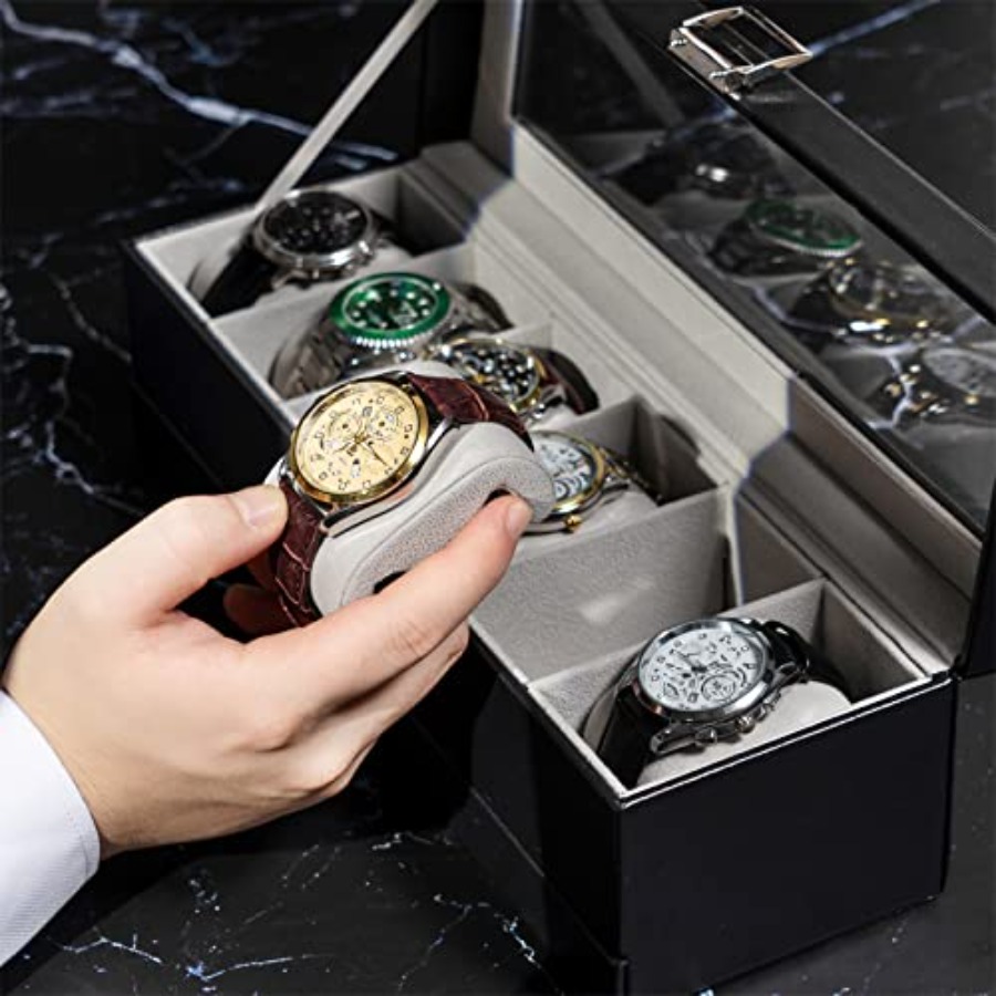 Watch Box, 6 Slot Watches Disp – Jewelry Box That Holds Watches recenzja i cena