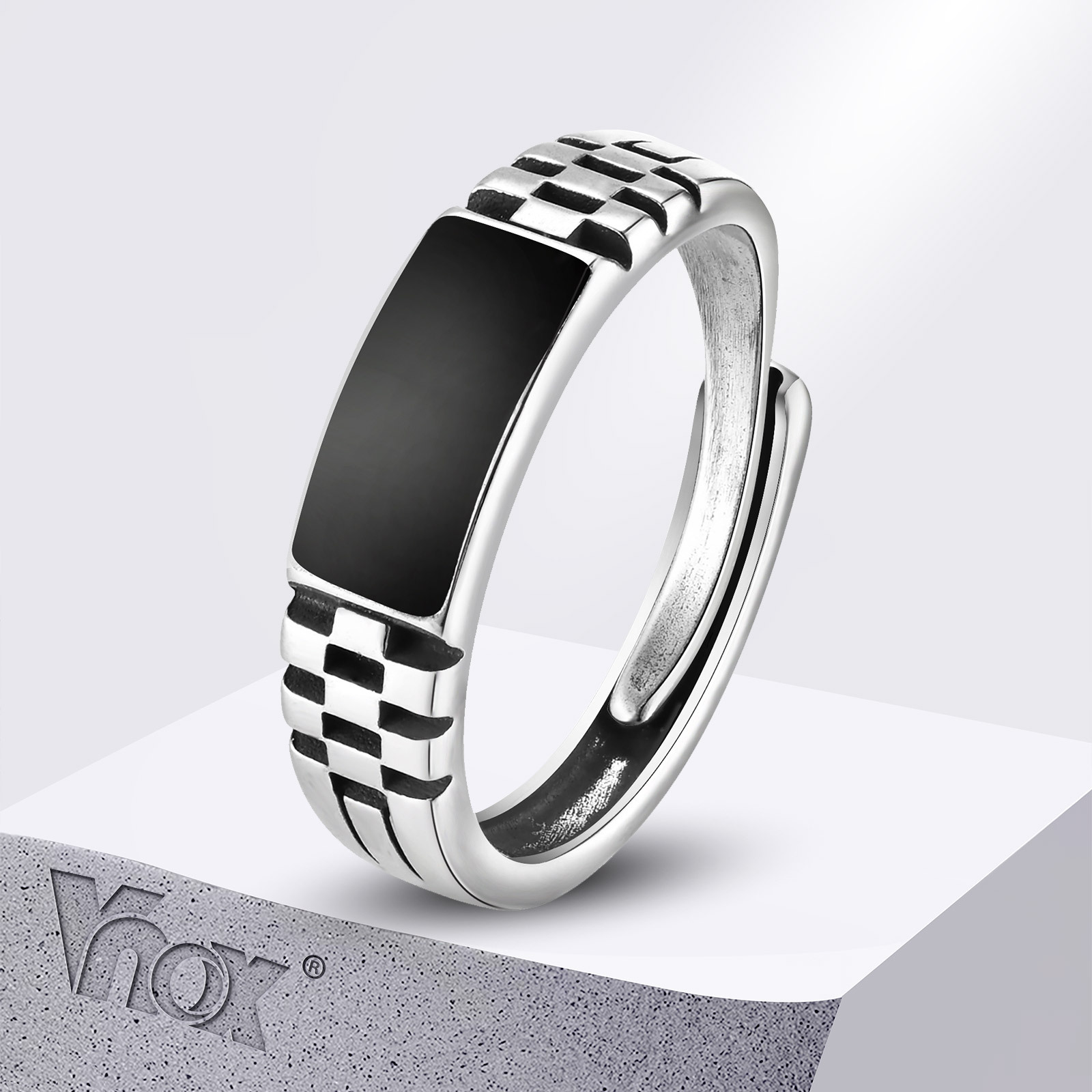 Vnox Mens Open Rings, Black En – Mens Signet Ring recenzja i cena