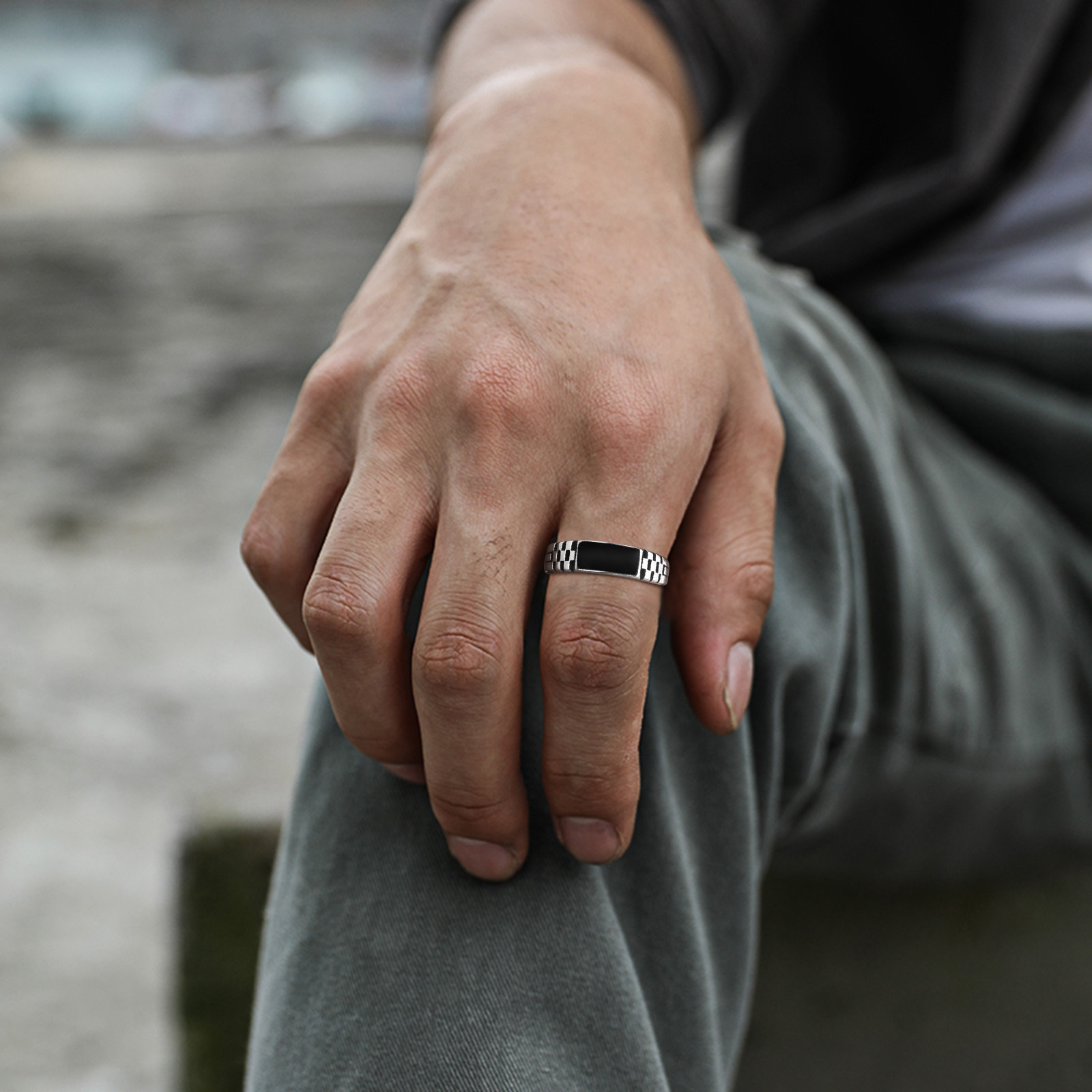 Vnox Mens Open Rings, Black En – Mens Signet Ring recenzja i cena