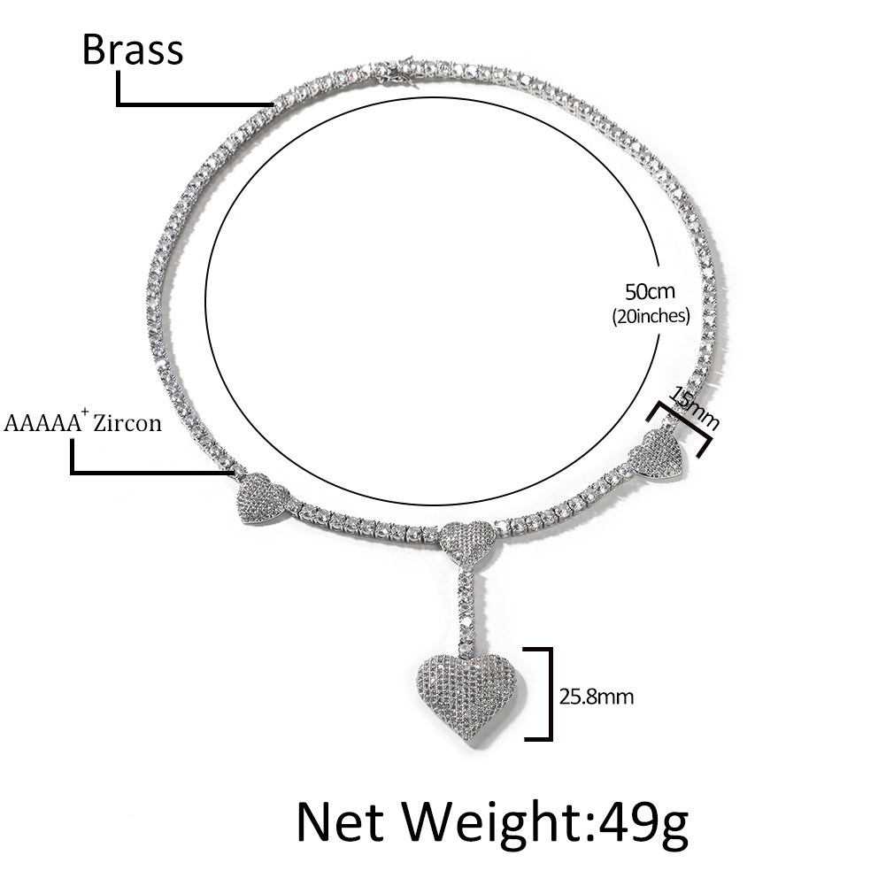 Uwin 4 Heart Necklace Drip Nec – Tennis Bracelet Cubic recenzja i cena