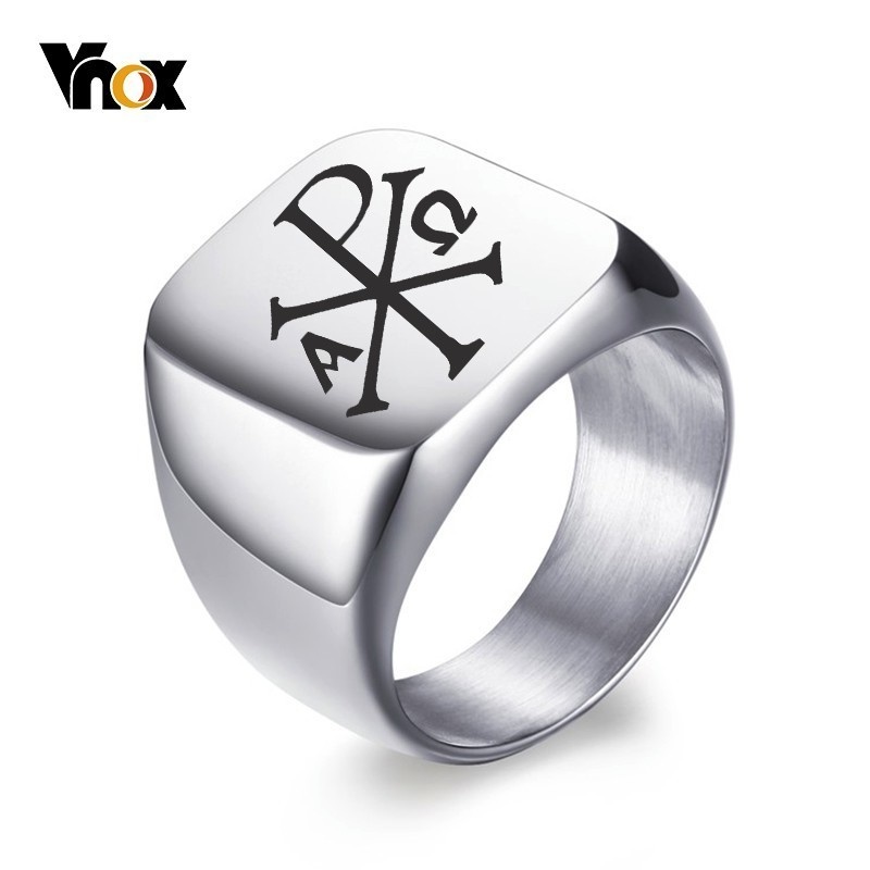 Vnox Free Personalized Stamp R – Mens Signet Ring recenzja i cena