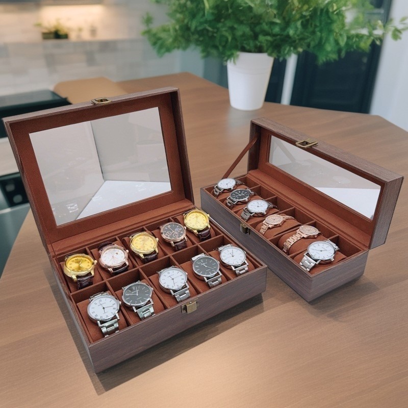 Wood Watch Box 6/10/12 Grids W – Jewelry Box That Holds Watches recenzja i cena