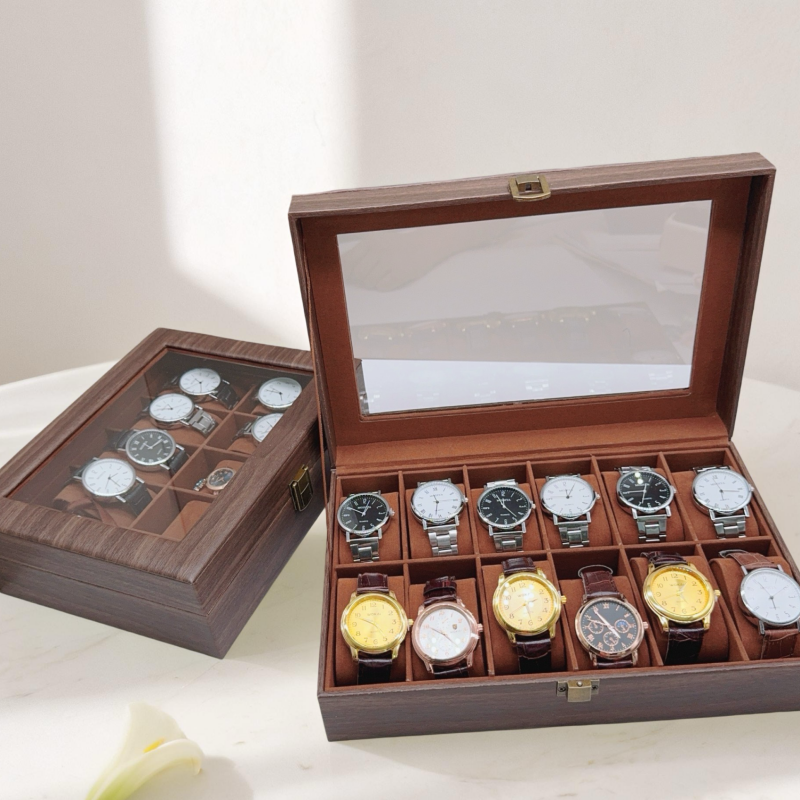 Wood Watch Box 6/10/12 Grids W – Jewelry Box That Holds Watches recenzja i cena
