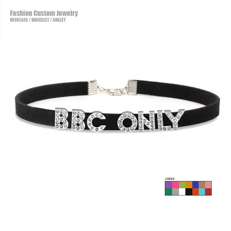 Rhinestone Letter BBC ONLY Nec – Crystal Choker Necklace recenzja i cena