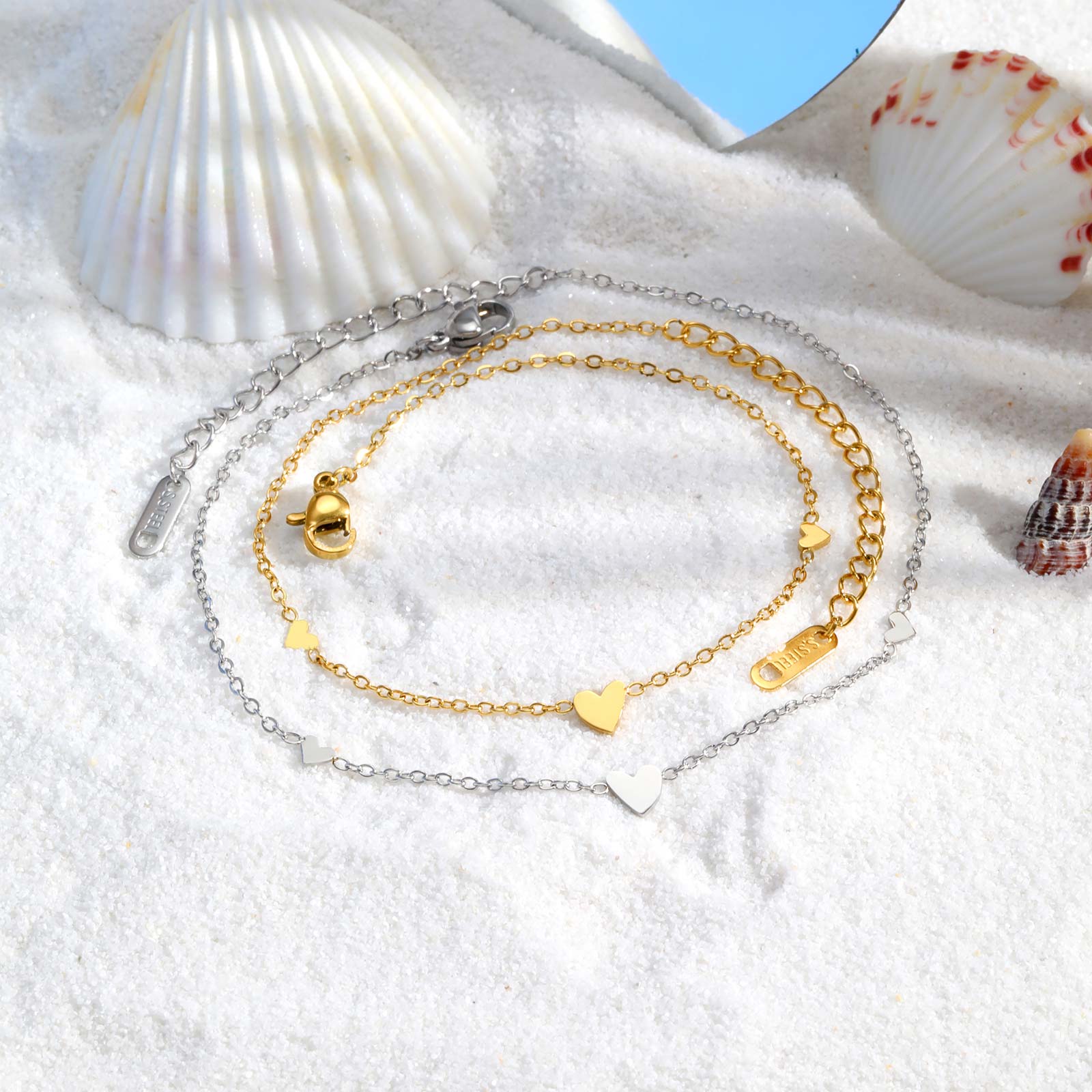 Stainless Steel Heart Anklets  – Jc Jewelry & Watches Reviews recenzja i cena