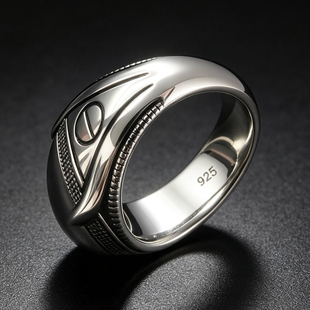 S925 Sterling Silver Agate Sig – Mens Signet Ring recenzja i cena