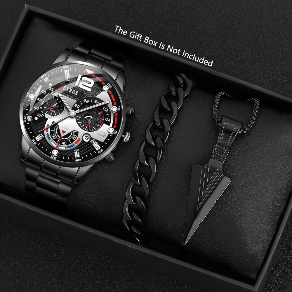 3pcs/set Fashion Men's Watch B – Best Jewelry Watches For Men recenzja i cena
