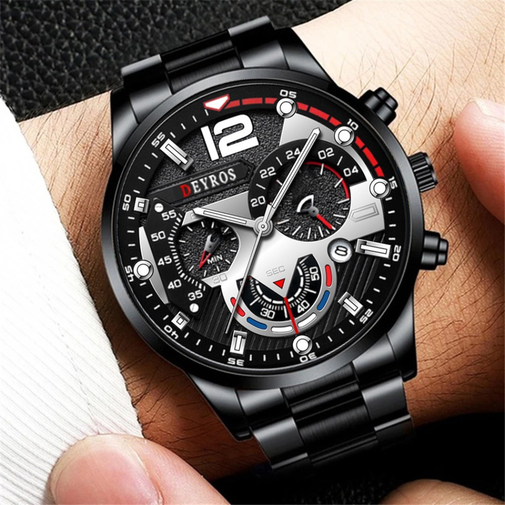 3pcs/set Fashion Men's Watch B – Best Jewelry Watches For Men recenzja i cena