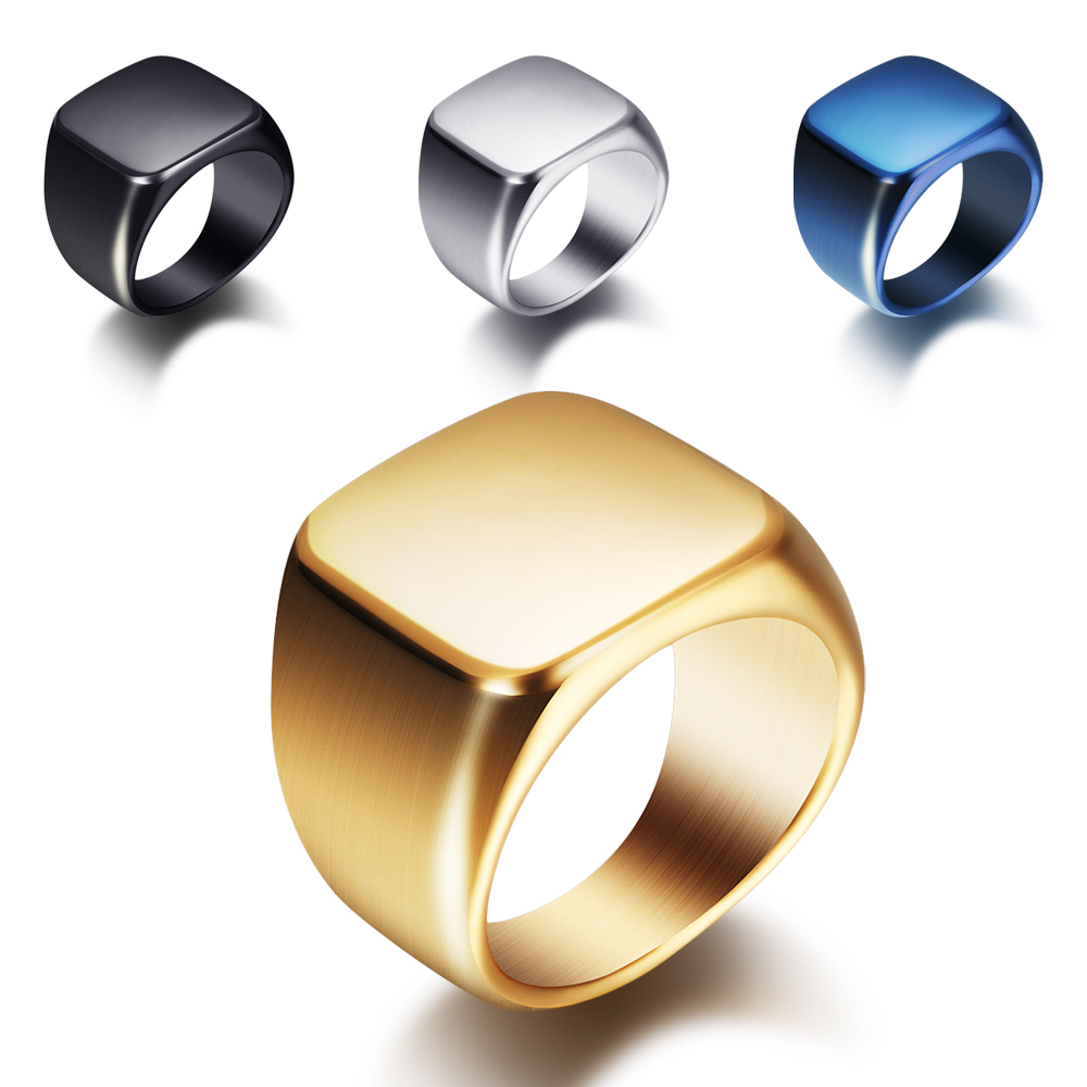 Free Engrave New Silver/Gold/B – Mens Signet Ring recenzja i cena
