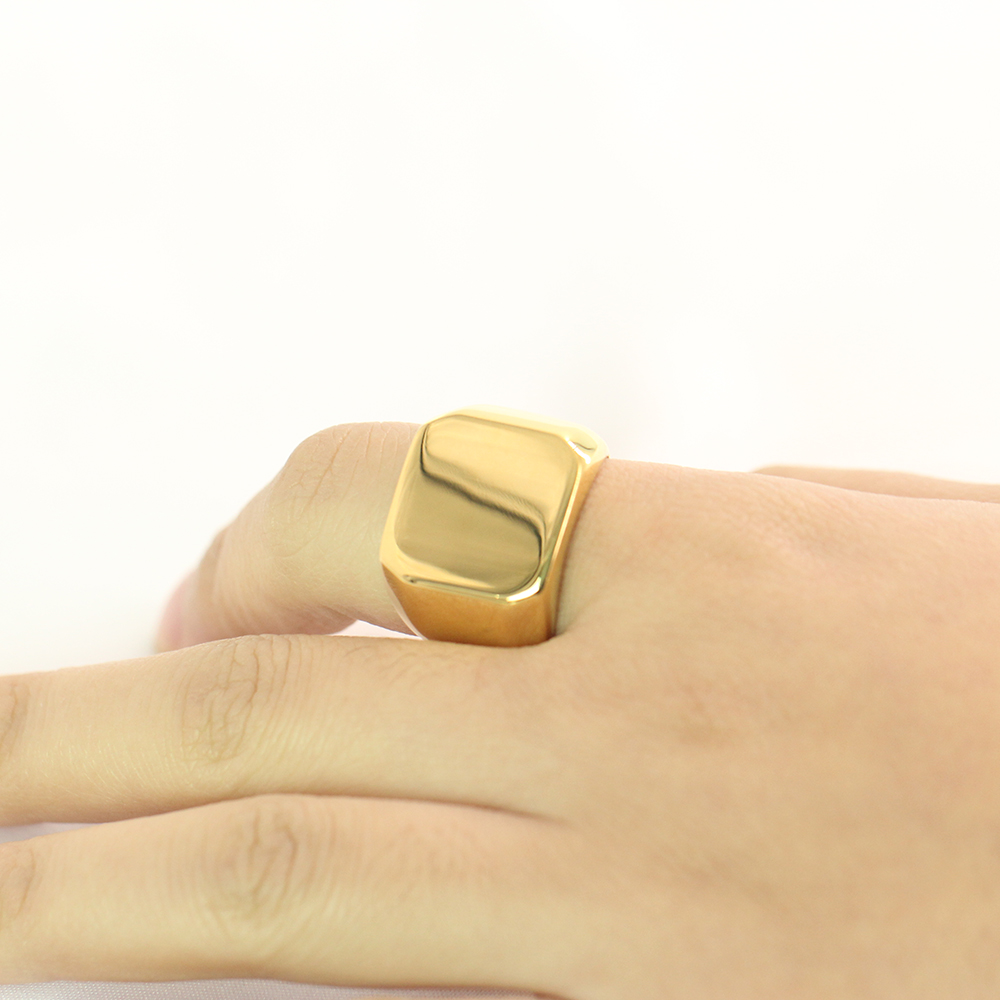 Free Engrave New Silver/Gold/B – Mens Signet Ring recenzja i cena