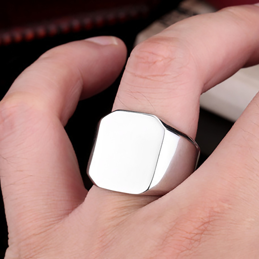 Free Engrave New Silver/Gold/B – Mens Signet Ring recenzja i cena