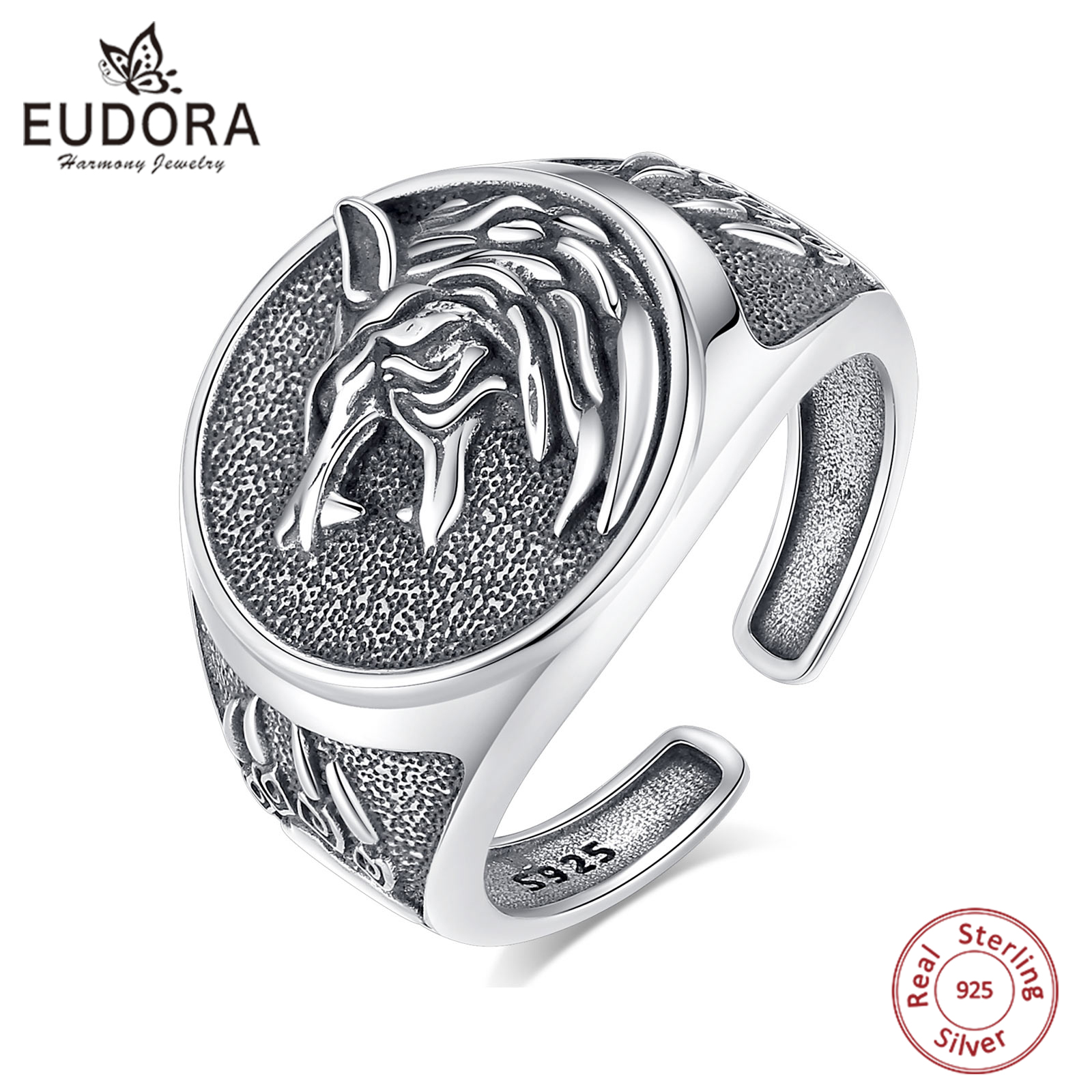 Eudora 925 Sterling Silver Vik – Mens Signet Ring recenzja i cena