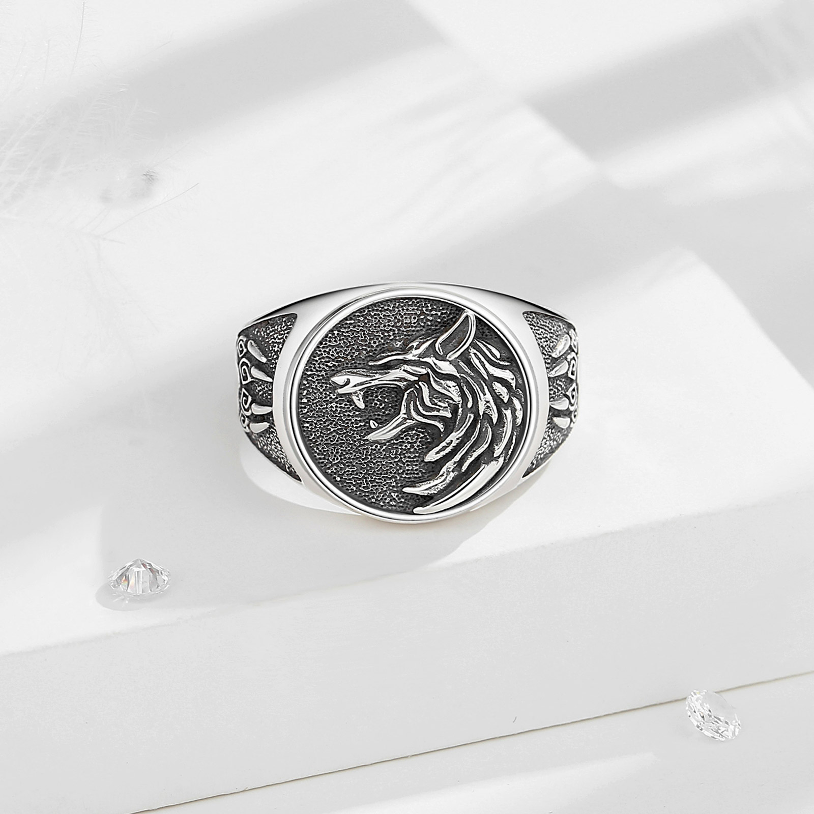 Eudora 925 Sterling Silver Vik – Mens Signet Ring recenzja i cena