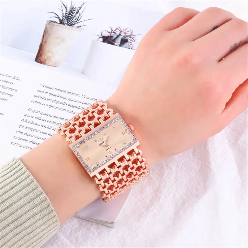 Women's Fashion Luxury Square  – Jewelry Diamond Watches recenzja i cena