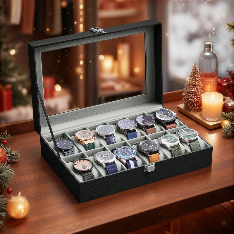12-Slot Lockable Watch Box wit – Jewelry Watches & Accessories recenzja i cena