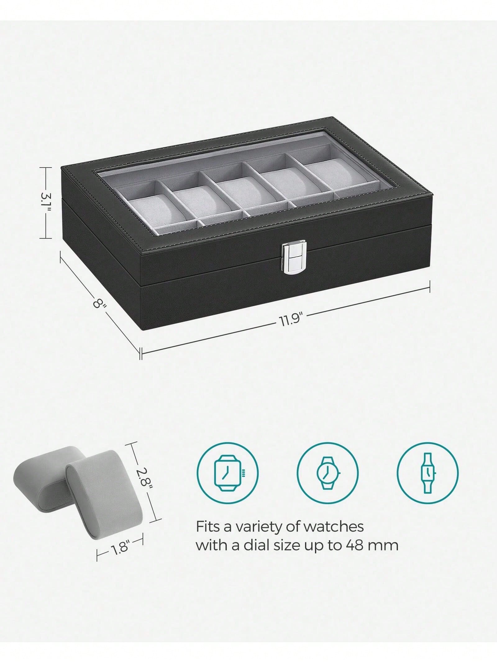 12-Slot Lockable Watch Box wit – Jewelry Watches & Accessories recenzja i cena