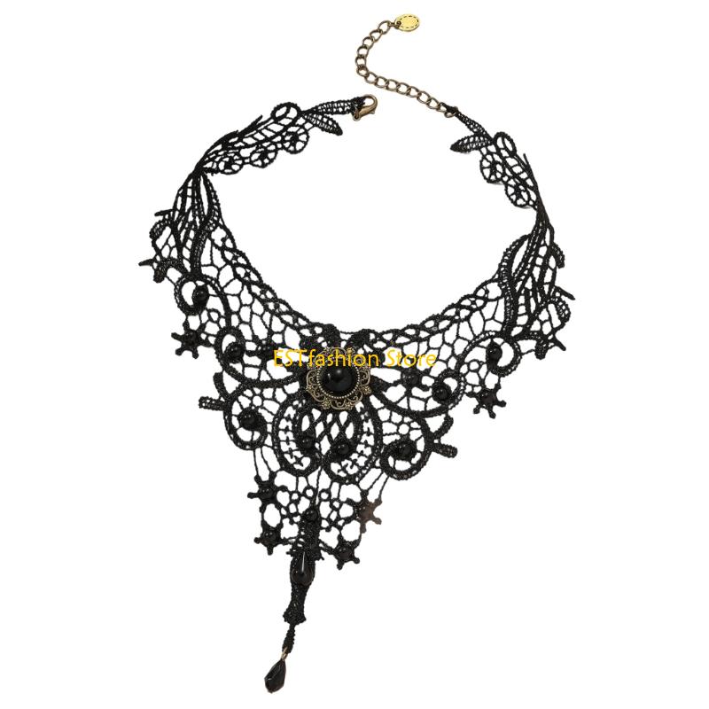 Y5GC Lace Choker Necklace Goth – Crystal Choker Necklace recenzja i cena