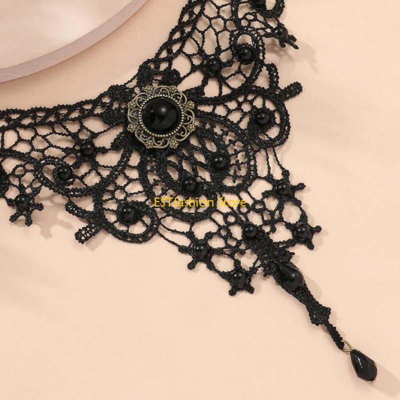 Y5GC Lace Choker Necklace Goth – Crystal Choker Necklace recenzja i cena