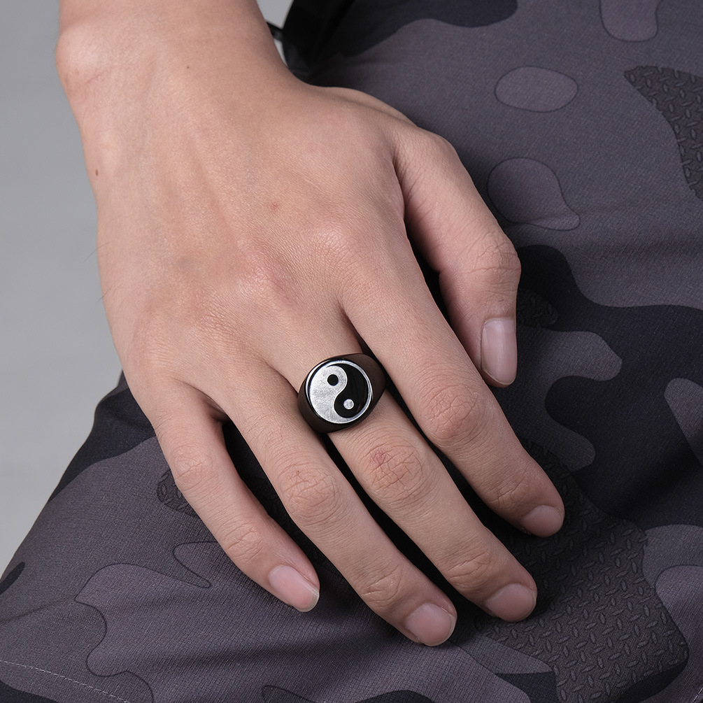 Creative Chinese Style Tai Chi – Mens Signet Ring recenzja i cena