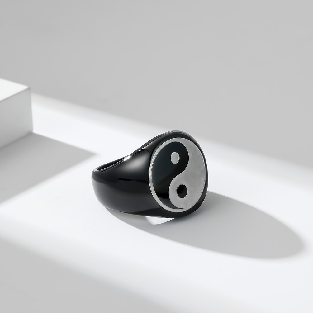 Creative Chinese Style Tai Chi – Mens Signet Ring recenzja i cena
