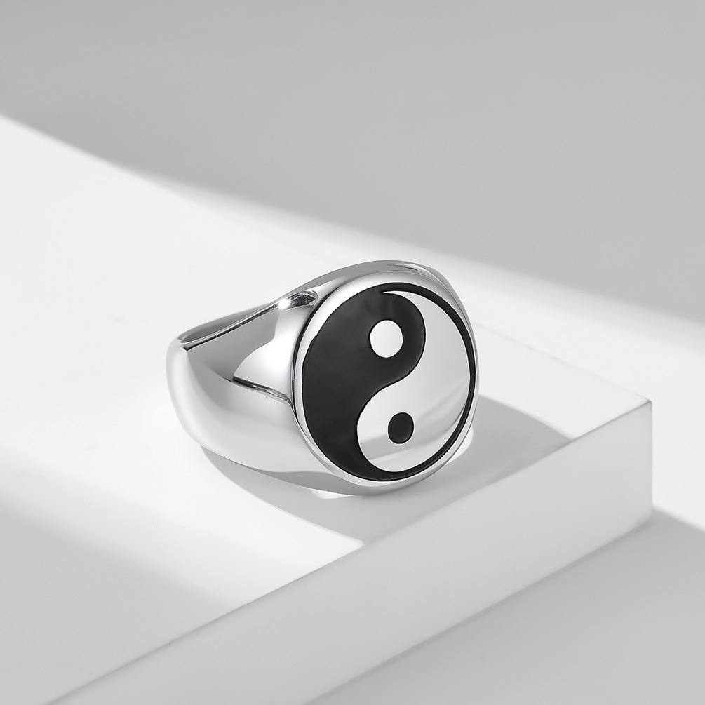 Creative Chinese Style Tai Chi – Mens Signet Ring recenzja i cena