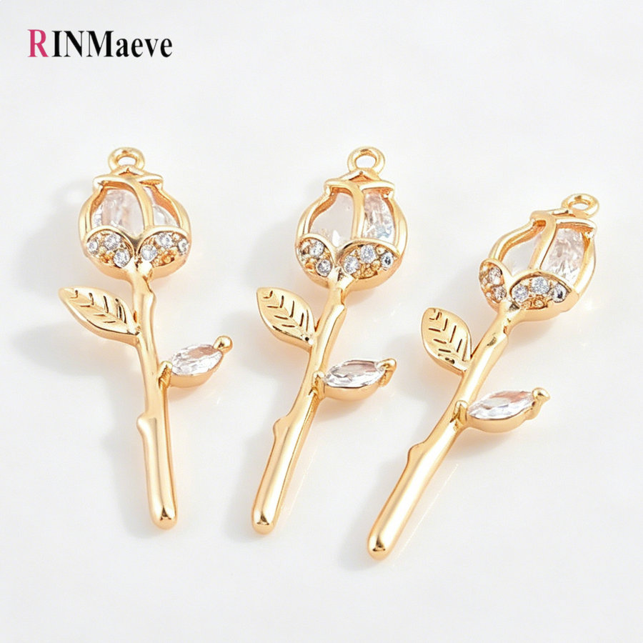 4PCS 9.5*29MM Rose Flower 18K  – Rose Gold Bracelet recenzja i cena