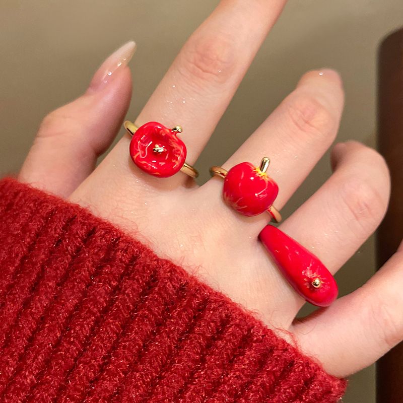Christmas Apple Ring Red Cute  – Eve Jewelry & Watches Distribuidor Oficial Rolex recenzja i cena