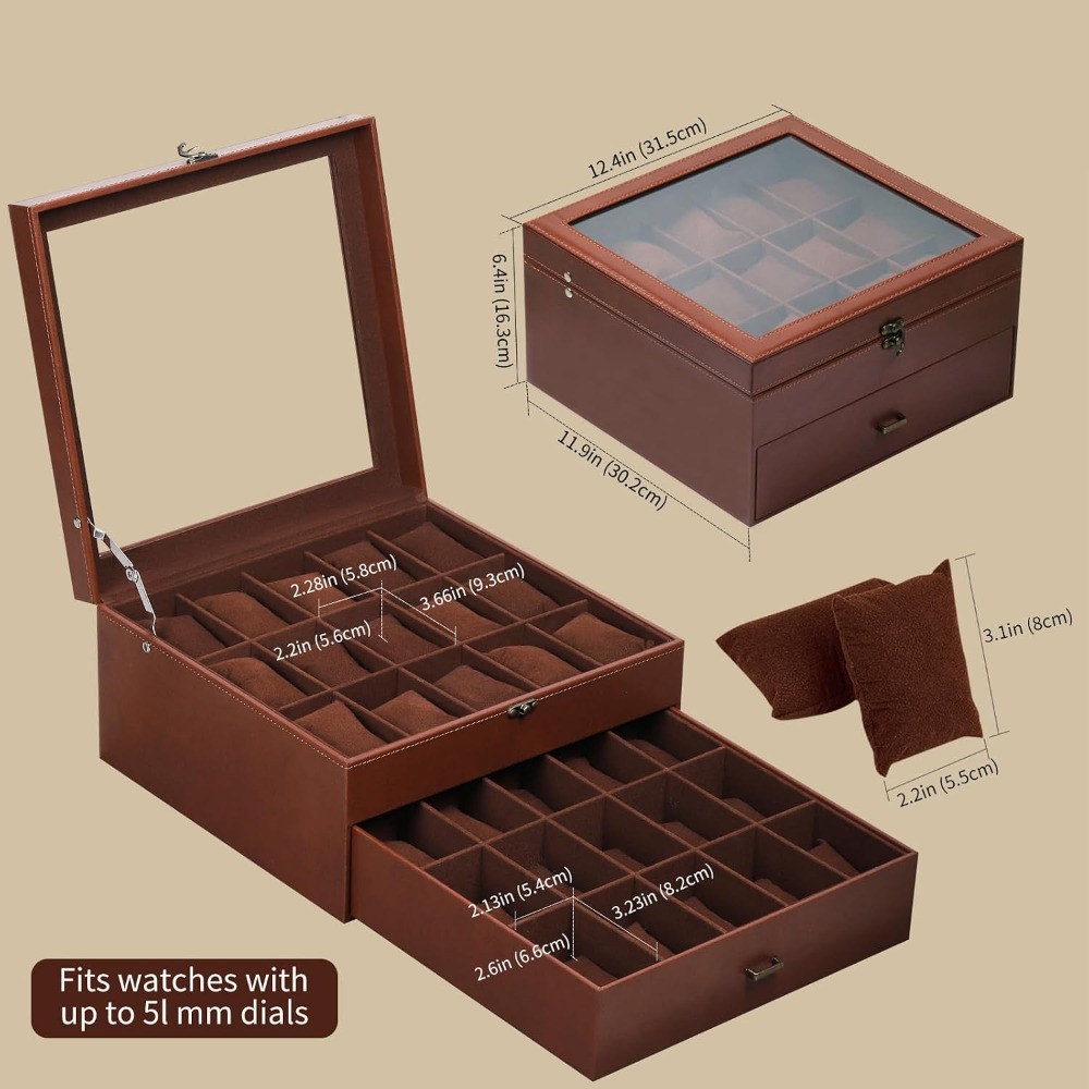 2-Layer Watch Box Organizer wi – Jewelry Box That Holds Watches recenzja i cena